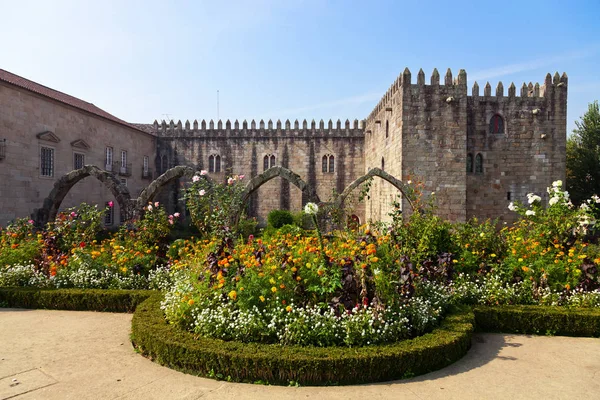 Braga Portugal Octubre 2015 Jardín Santa Bárbara Con Palacio Episcopal — Foto de Stock