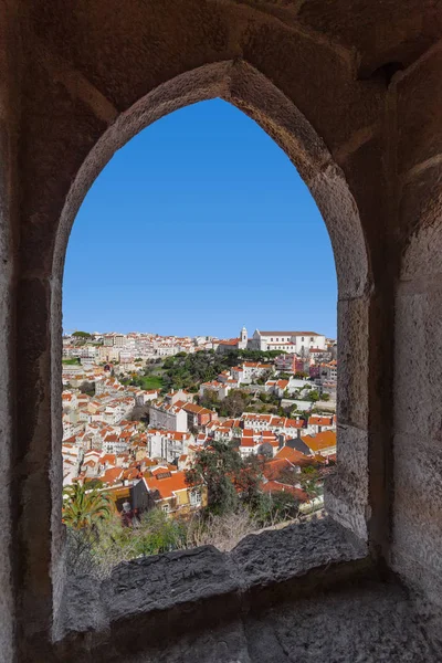 Lissabon Portugal Februari 2017 Mouraria Och Graca Historiska Distrikt Och — Stockfoto