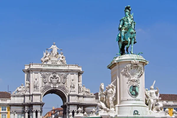 Лиссабон Португалия Торговая Площадь Прака Комерсио Террейро Пако Знаменитой Триумфальной — стоковое фото