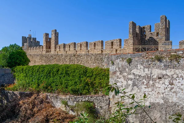 Castillo Tomar Fortaleza Los Caballeros Templarios Que Rodea Protege Convento — Foto de Stock