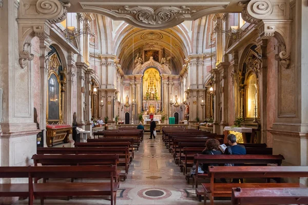 Lisbona Portogallo Ottobre 2016 Interno Della Chiesa Santo Antonio Lisboa — Foto Stock