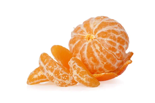 Peeled Clementine Isolated White Background — Stock Photo, Image