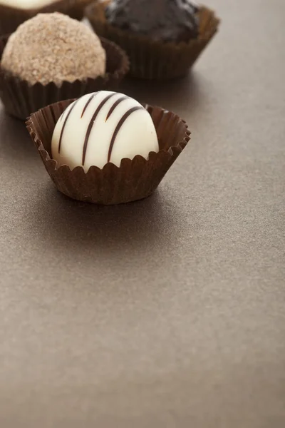 Bonbon Cioccolato Gourmet Assortiti Bicchieri Carta — Foto Stock
