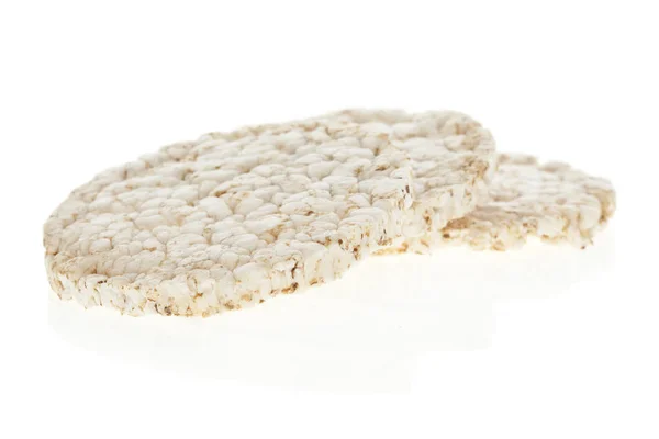 Диетические Рисовые Пирожные Куча Изолированы Белом Фоне — стоковое фото