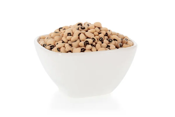 Black Eyed Peas Beans Bowl Isolated White Background — Stock Photo, Image