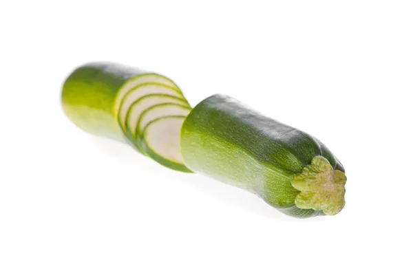 Gesneden Courgette Courgette Geïsoleerd Een Witte Achtergrond — Stockfoto