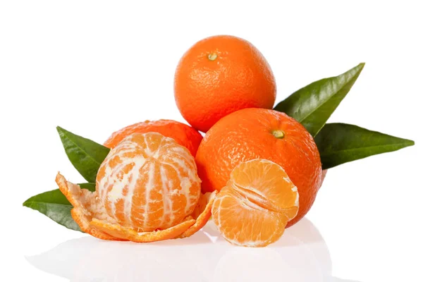 Orangen Mandarinen Clementinen Mandarinen Oder Kleine Orangen Mit Einer Geschält — Stockfoto