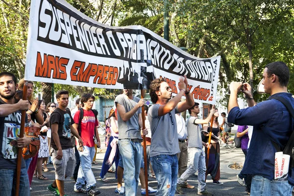 Λισαβόνα Πορτογαλία Οκτωβρίου 2011 Νεαρούς Ενήλικες Διαδήλωση Κατά Του Δντ — Φωτογραφία Αρχείου