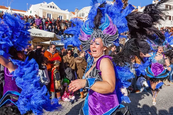 Sesimbra Portugal Februari 2015 Samba Dansers Leden Van Ala Afdeling — Stockfoto