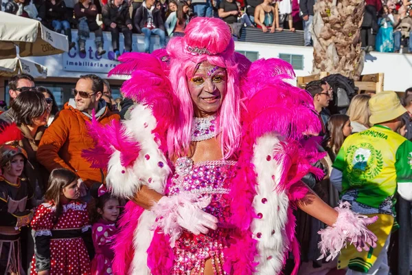Sesimbra Portugal Februari 2015 Travesti Travestiet Drag Queen Als Een — Stockfoto