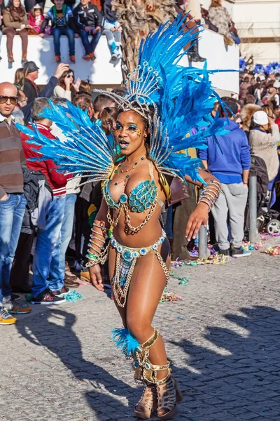 Sesimbra Portogallo Febbraio 2015 Ballerina Brasiliana Samba Chiamata Passista Nella — Foto Stock