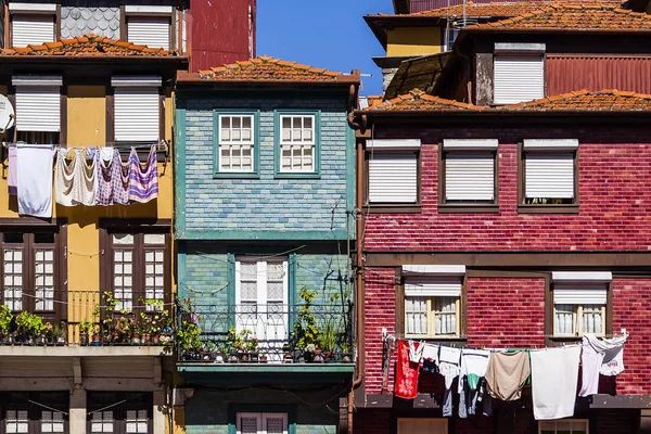 Tipici Edifici Colorati Del Quartiere Ribeira Nella Città Oporto Portogallo — Foto Stock