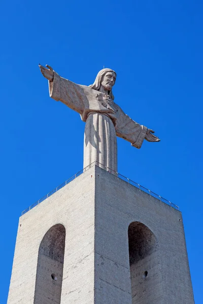 Krisztus Szobor Részlete Helyezni Cristo Rei Vagy Király Krisztus Szentély — Stock Fotó