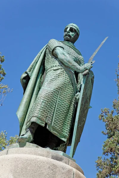 Statue King Dom Afonso Henriques Sacred Hill City Guimaraes First — Stock Photo, Image