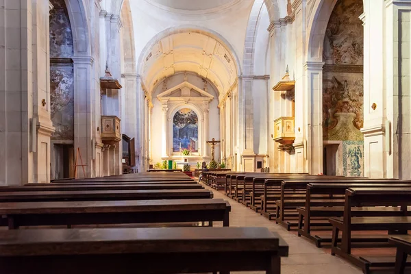 Santarem Portugal September 2015 Nave Hospital Jesus Cristo Church 17Th — Stock Photo, Image