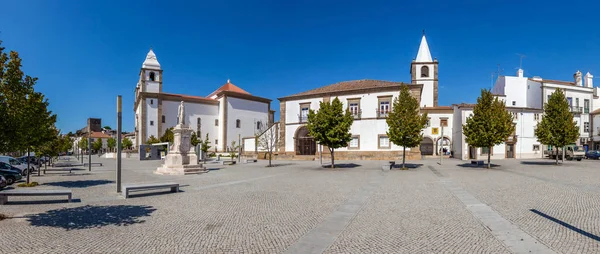 Place Dom Pedro Castelo Vide Eglise Santa Maria Devesa Gauche — Photo