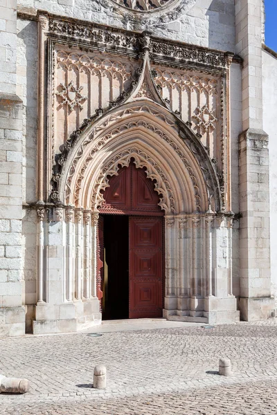 Flamboyant Portale Gotico Della Chiesa Santo Agostinho Graca Xiv Secolo — Foto Stock