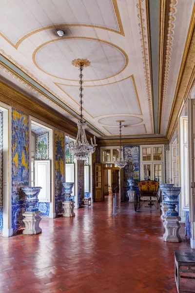 Queluz Portogallo Settembre 2015 Mangas Piastrelle Corridoio Nel Palazzo Nazionale — Foto Stock