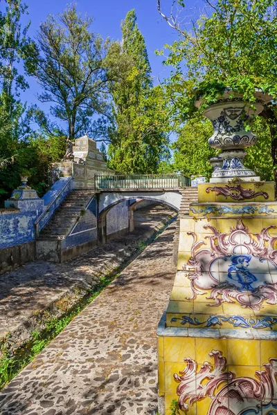 Queluz Portugalsko Září 2015 Queluz Palácové Zahrady Jamor Říční Kanál — Stock fotografie