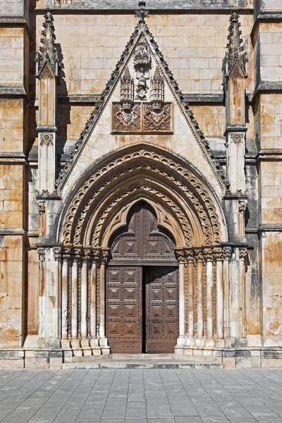 South Portal Abey Batalha Masterpiece Gothic Manueline Portugal Unesco World — Stock Photo, Image