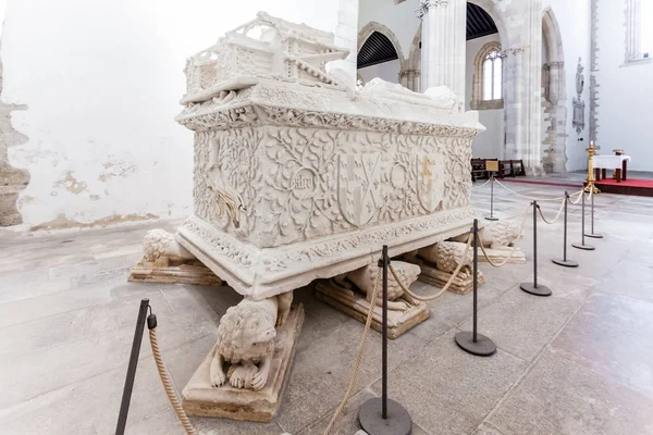 Santarem Portugal Septiembre 2015 Tumba Gótica Don Pedro Menezes Esposa — Foto de Stock