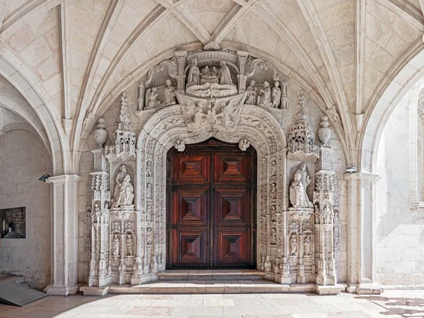 Jižní Portál Jerónimos Monastery Lisabonu Portugalsko Světového Kulturního Dědictví Unesco — Stock fotografie