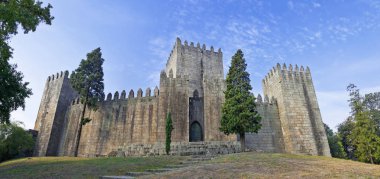 Guimaraes Castle, the most famous  castle in Portugal as it was the birth place of the first Portuguese King and the Portuguese nation. Unesco World Heritage Site. clipart