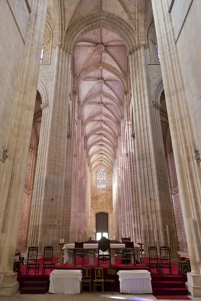 Monasterio Batalha Altar Nave Iglesia Obra Maestra Gótica Manuelina Portugal — Foto de Stock