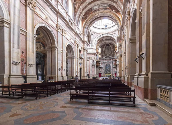 Mafra Portugal July 2013 Nave Basilica Mafra Palace Convent Baroque — Stock Photo, Image