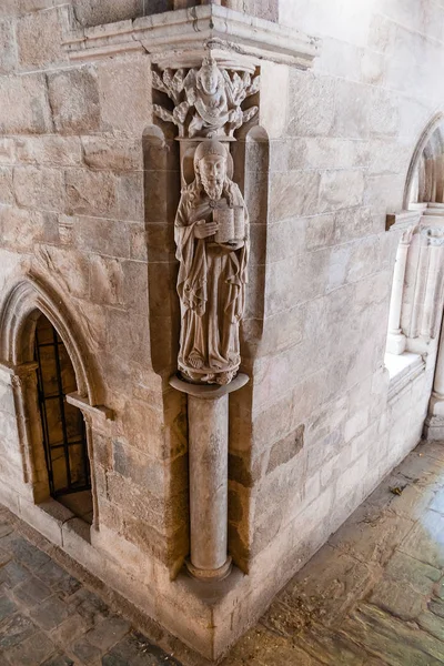 Statue Saint Placed Cloister Evora Cathedral Largest Cathedral Portugal Romanesque — Stock Photo, Image