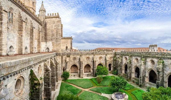 Křížová Chodba Katedrály Evora Největší Katedrála Portugalsku Románské Gotické Architektury — Stock fotografie