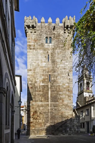 Braga Portugal Diciembre 2015 Torre Del Castillo Braga Resto Del — Foto de Stock