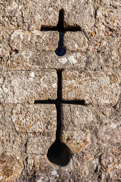 Aberturas Una Pared Del Castillo Feira Santa Maria Feira Portugal — Foto de Stock