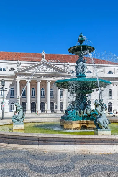 Lisboa Portugal Agosto 2014 Primer Plano Una Las Dos Fuentes —  Fotos de Stock