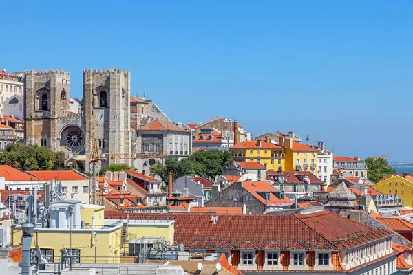 Cattedrale Lisbona Lisboa Chiesa Santa Maria Maior Tetti Del Quartiere — Foto Stock