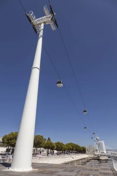 Воздушный Трамвай Парке Наций Parque Das Nacoes Лисбоне Португалия — стоковое фото