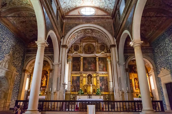 Obidos Portugal Agosto 2015 Altar Iglesia Medieval Santa María Con — Foto de Stock