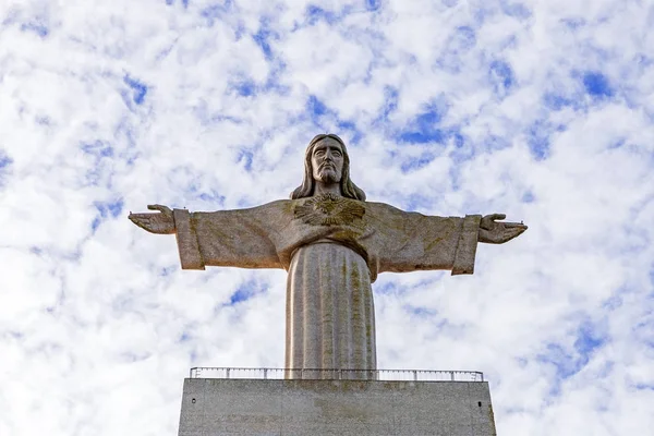 Cristo Rei Vagy Király Christ Szentély Almada Városában Második Leglátogatottabb — Stock Fotó