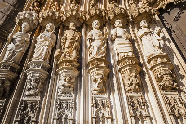 Batalha Monastery Portugal Statues Apostles Left Gothic Portal Masterpiece Gothic — Stock Photo, Image