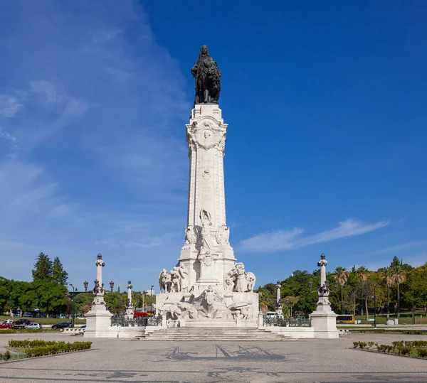 Площадь Маркиза Помбала Памятник Лисбоне Расположенный Центре Самой Оживленной Улицы — стоковое фото