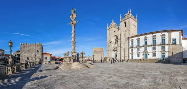 Oporto Portugal Diciembre 2014 Catedral Oporto Catedral Porto Pillory Cathedral Imágenes de stock libres de derechos