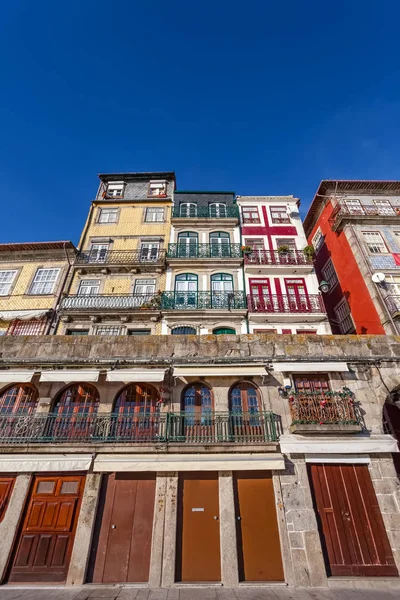 Tipici Edifici Colorati Del Quartiere Ribeira Oporto Portogallo Patrimonio Mondiale — Foto Stock
