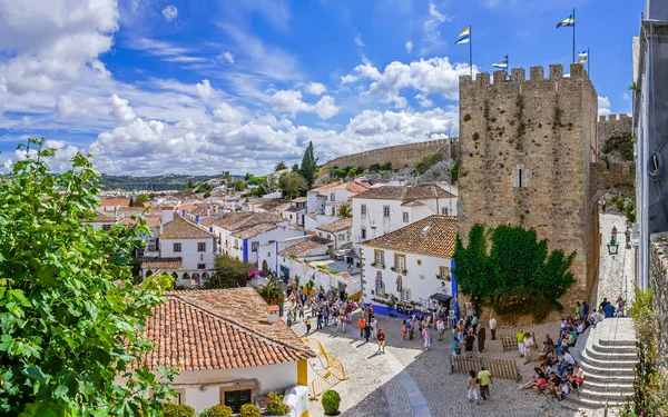 Obidos Portogallo Luglio 2015 Paesaggio Urbano Della Città Con Case — Foto Stock