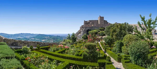 Castillo Marvao Cima Del Acantilado Con Paisaje Del Alto Alentejo —  Fotos de Stock