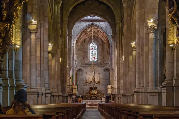 Braga, Portugal - 28 de diciembre de 2017: Catedral de Se de Braga inter — Foto de Stock