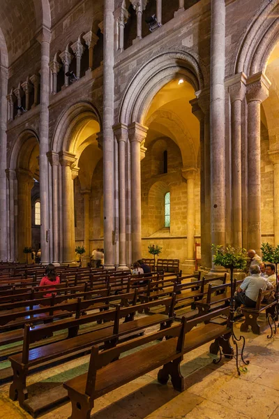 Интерьер Лиссабонского Собора Церкви Санта Мария Майор Португалии Романский Главный — стоковое фото