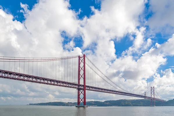 Lisbon Portugal Ponte Abril Suspension Bridge Tagus Tejo River Cristo — Stock Photo, Image