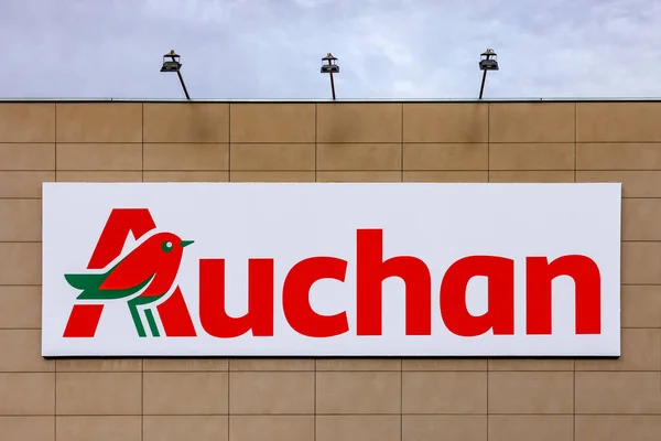 Coina Portugalia Października 2019 Logo Lub Symbol Auchan Parku Handlowym — Zdjęcie stockowe