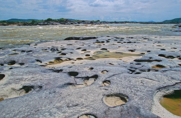 Erosión Rápidos Raudales Aturas Puerto Ayacucho Río Orinoco Estado Amazonas — Foto de Stock