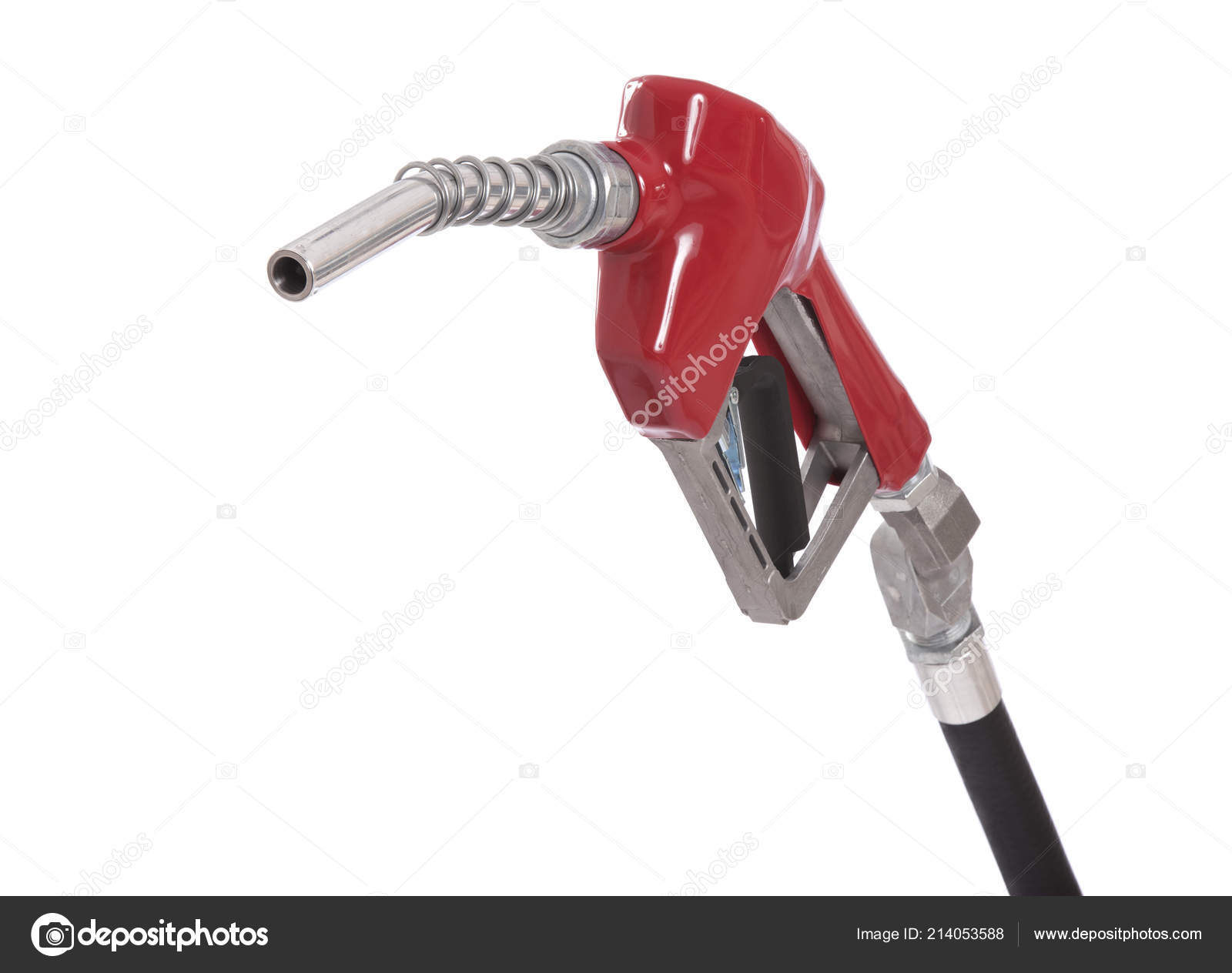 Gasoline Pump Nozzle Red Vinyl Covered Handle Isolated White — Stock Photo  © Willard #214053588